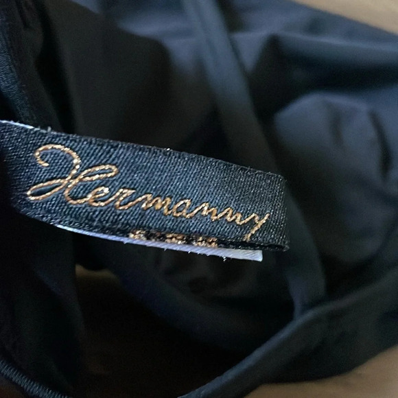 PAULA HERMANNY BY VIX Black With Turquoise Detail Bikini Top Size 12 - Picture 5 of 10